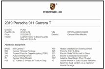 2019 Porsche 911 Carrera T